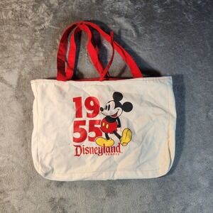 Disney Tote Bag White Mickey Mouse Disneyland Resort 1955 Parks Reversible